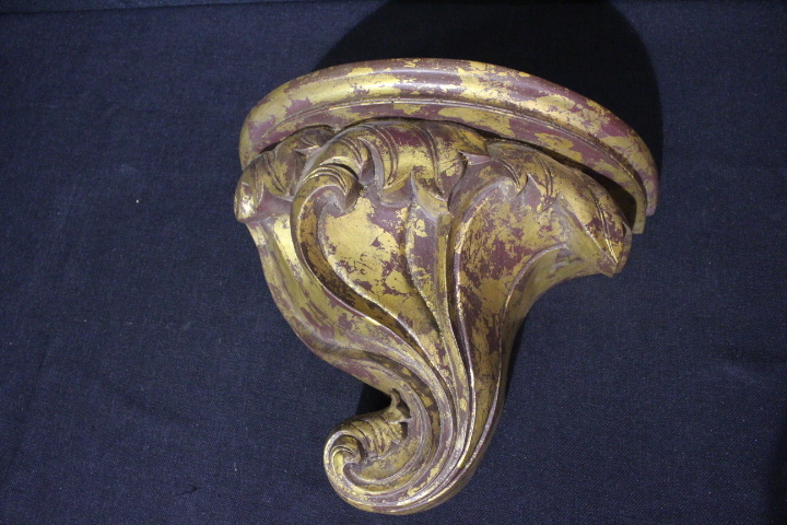 Oversized Quality Italian Style Florentine Gold GILT Resin Wall Sconce / Shelf