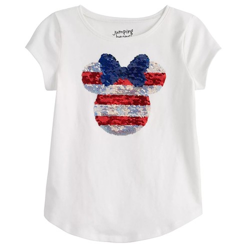 Jumping Beans Girls 6X Patriotic Heart Shirt USA Flag Bow Back