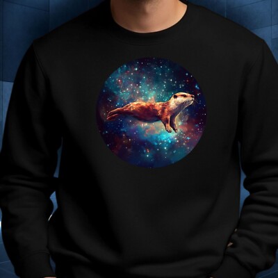 Otter schwebt Weltraum Sweatshirt Kuschelig und Perfekt für jeden Anlass Sbis4XL