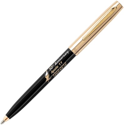 Fisher Space Pen Apollo 11 Cap-O-Matic Black Barrel Brass Cap PR4 Black Ink
