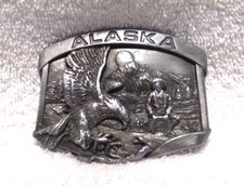 1984 Siskiyou Alaska Outdoor Eagle Prospector USA Made Vintage Belt Buckle Great