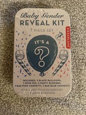 Kikkerland 7 piece Gender Reveal Kit. All you need for the perfect reveal 