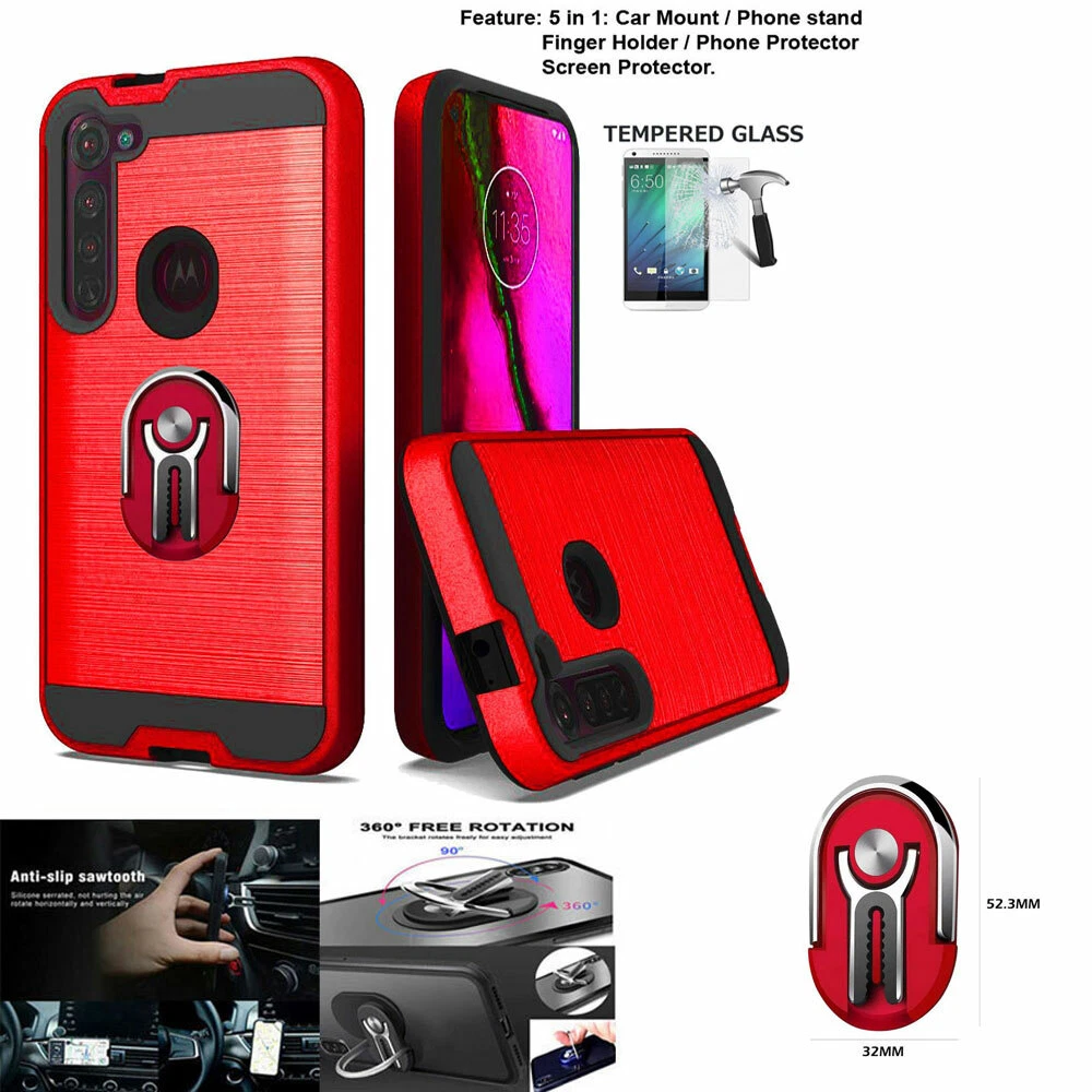 Moto G Stylus 2020 Case Dual-Layer Protective Brush Cover