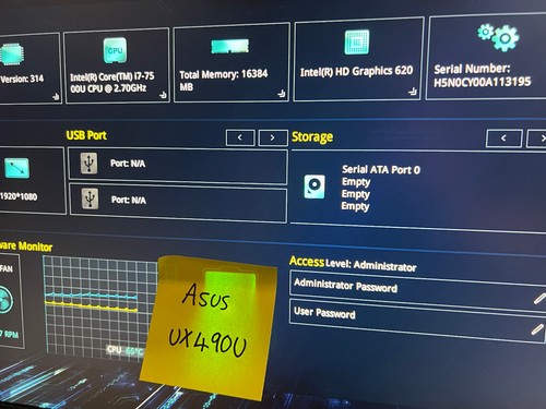 ASUS Zenbook UX490U working motherboard Intel i7-7500U **READ** 60NB0EI0-MB1101 - Photo 6/6