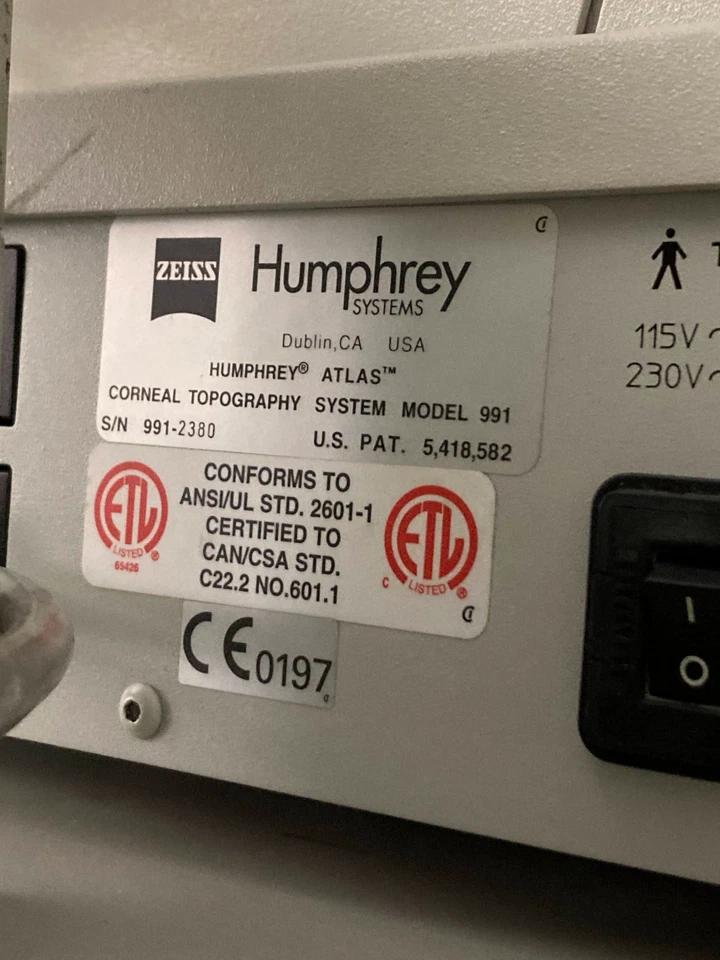 Sistema de diagnóstico de análisis de topografía corneal Zeiss Humphrey 991 Atlas Foto 2 de 4