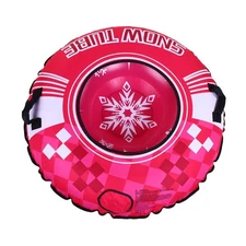 43inch Snow Tube Rose Red Cold Proof Thickened PVC Inflatable Snow Sled S2R3