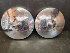 1949 50 51 Ford Custom Dog Dish Wheel Cover Center Cap Poverty Hubcap Pair OEM