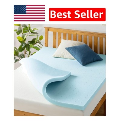 Queen Size 1.5 Inch Cooling Gel Infused Mattress Topper - CertiPUR Certified