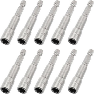 10Pcs 1/4'' Hex Shank Magnetic Power Nut Driver Bit Sets, 1/4 Inch Quick Change
