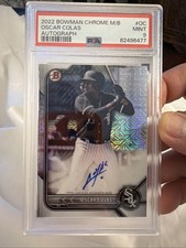 Oscar Colas 2022 Bowman Chrome Mega Box #BCMA-OC Mojo Refractor Auto PSA 9