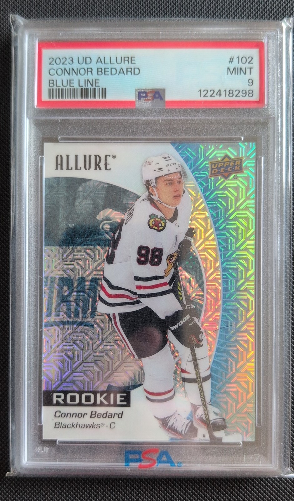 CONNOR BEDARD 2023-24 Upper Deck Allure - Rookies #102 Blue Line /35 In (RC)