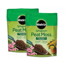 Sphagnum Peat Moss, 8 Qt., for Containers and In-Ground Soil 2-Pack 