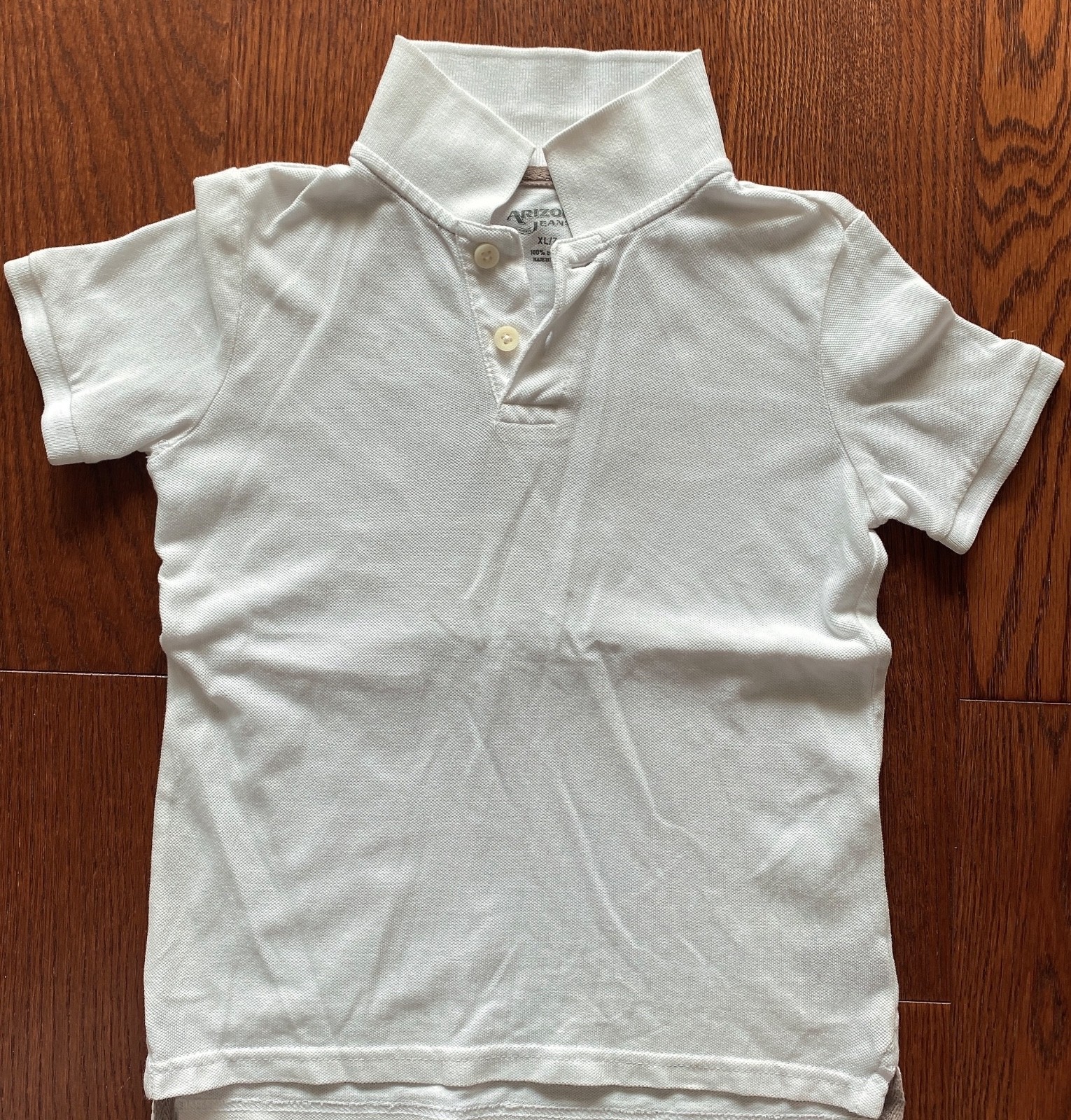 Arizona Shirt Boys White Short Sleeve Polo Shirt Casual Preppy Top Kids 7