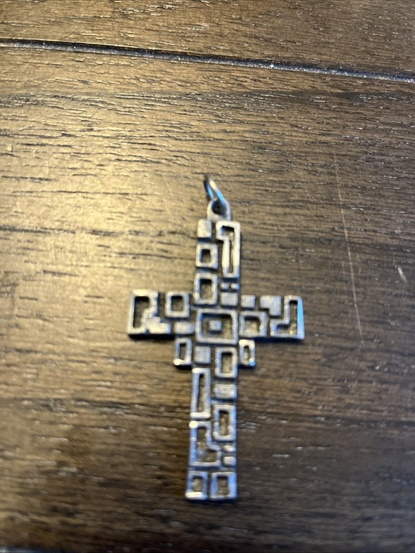 Peltro Italy Vintage Pewter Cross Pendant