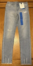 Member's Mark Girls Skinny Fit Jeans Size L 10/12 Light Amelia Destruction New