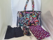Vera Bradley Butterfly Flutter Diaper Bag Tote w/Changing Pad  Shoulder Pad
