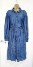 Per Una Size 24 spring summer blue denim dress long sleeve casual stretch waist