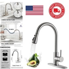 Dual Function Kitchen Faucet with 360 Degree Swivel Sprayer for Versatile Use