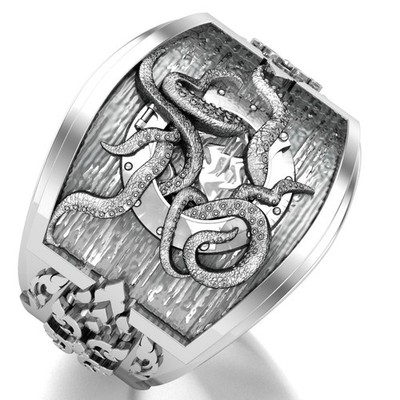 925 Sterling Silver Octopus Ring Gothic Biker Tentacle Sea Jewelry