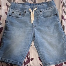 Lucky Brand Boys Light Wash Blue Denim Shorts Size 8 Slim Drawstring Elastic