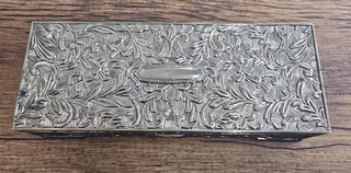 Vintage Godinger Silver Plate Jewellery Box w Mirror Velvet Lining 9”x 3 3/4”