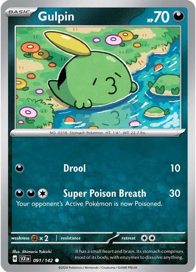 Reverse Holofoil - Gulpin - 091/142 - 091/142 - SV07: Stellar Crown - NM