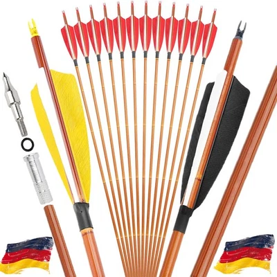 WOLFMAN 12X 30Zoll Carbonpfeile Spine500 Bogenschießen Compound Recurve Bogenpfeile Jagd