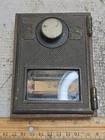 Vintage 1910 Brass Post Office Box Door FEDERAL EQUIP FLAT GLASS W COMBO EX COND