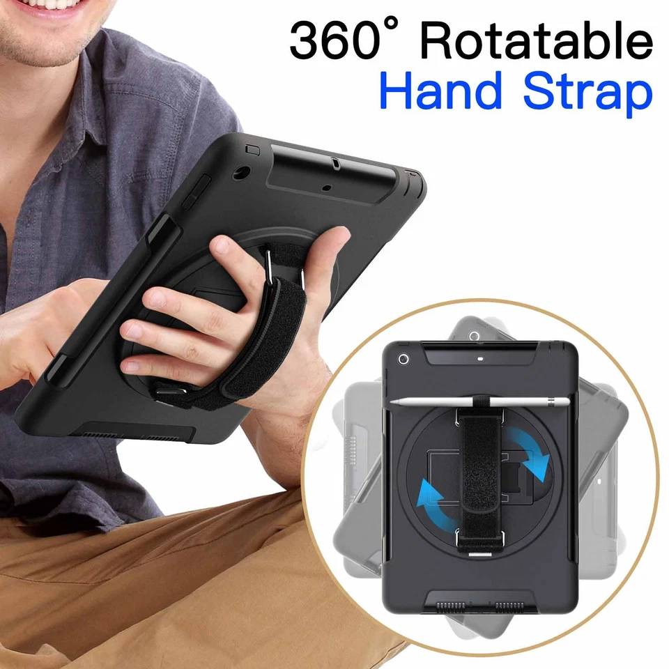 iPad 9.7" 2017/2018 Case Heavy Duty 360° Stand Hand Strap Built-in Screen Prote - Image 4 of 4