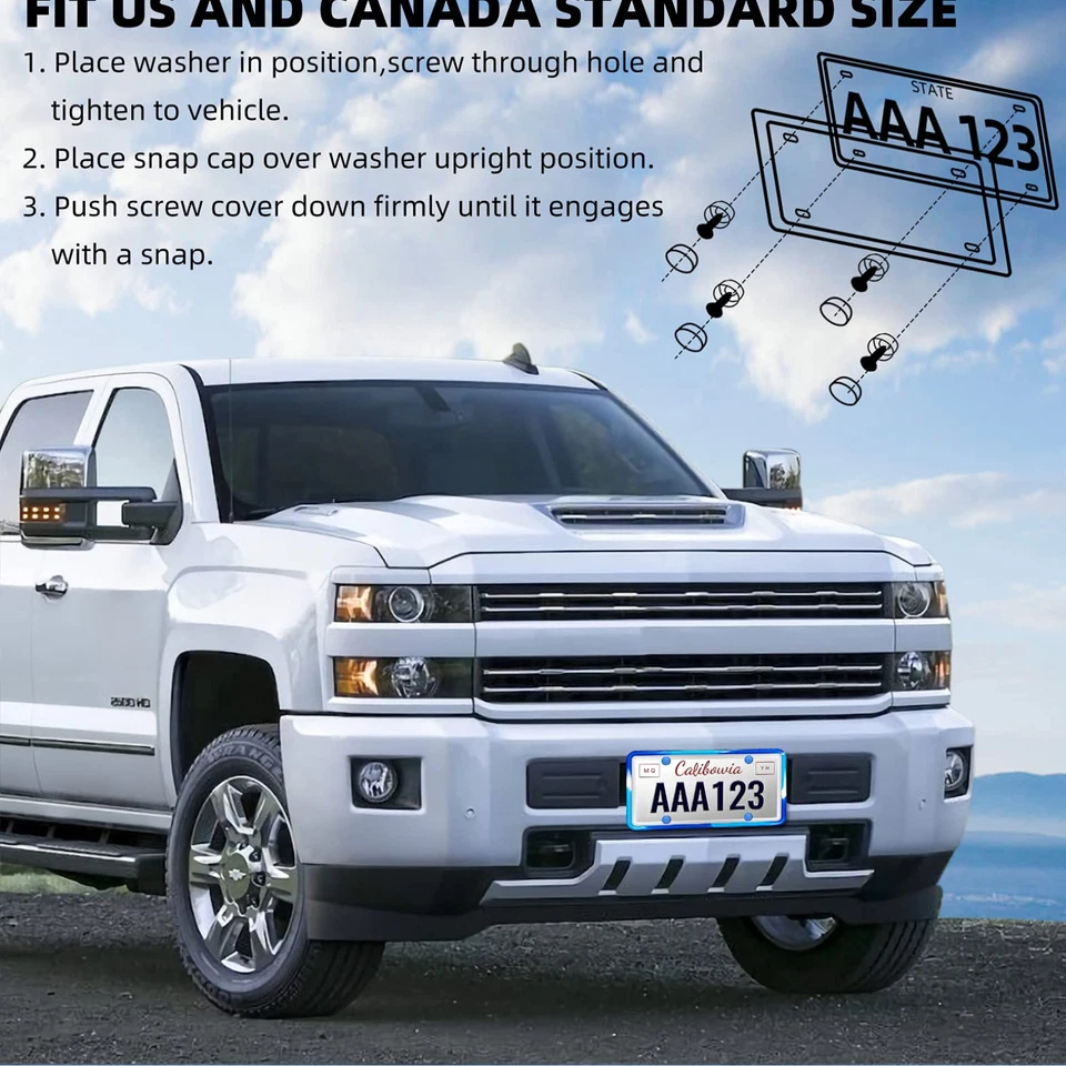 Paquete de 2 marcos de matrícula de silicona, azul mixto, para autos estándar de CA de EE. UU. Foto 3 de 4