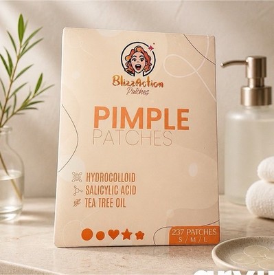BlizzAction Patches Hydrocolloid Pimple Patches Salicylic+Tea Tree 237 S/M/L