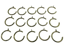Lot 15x Traverse C Rings For 1-1/2" Rod Brushed Brass Curtain Accessories Durabl