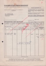 Rechnung Cigaretten Frischdienst Zigaretten No 6 Tabak 1933