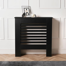 Black Radiator Cover Small, Oak Look Top Stylish Decorative Radiator Cover Woode