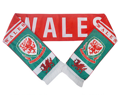 Wales National Team Soccer Scarf - Welsh Football Polar Fleece Pêl-droed Gift