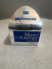 NIB 1996 L’eggs sheer energy pantyhose Suntan reinforced toe size B 65204