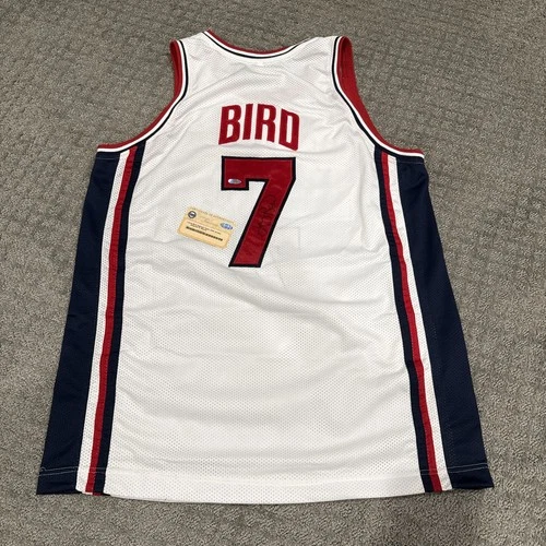 Larry Bird TEAM USA Signed Basketball White Jersey Steiner COA RARE