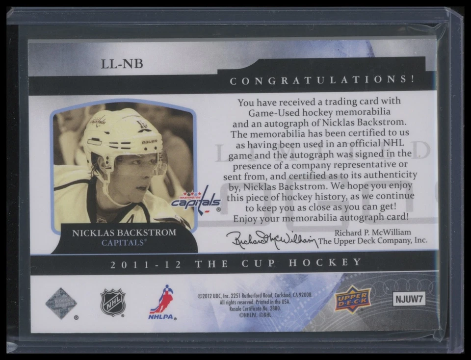 2011-12 The Cup Hockey Nicklas Backstrom #LL-NB Limited Logos Patch Auto /50 - Image 2 of 2