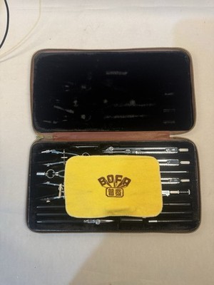 Vintage BOFA A221 Technischer Zeichenkompass Set komplett mit Etui
