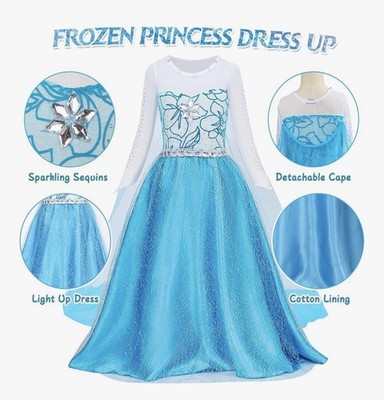 Eiskönigin Elsa Kleid Größe 130 Blau Türkis Neu