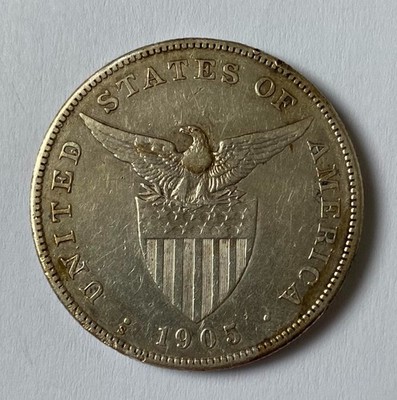 1 Peso 1905-S US-Philippine United States of America Coin Silver Coin - C2