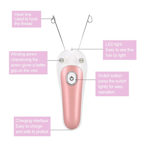 Electric Threading Epilator Physical Threader Hair Remover For Face Arm Leg RYZ - Picture 11 of 23