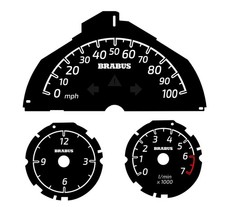 Smart ForTwo 451 Speedometer Gauge Face Brabus Style Tuning Dial 100 MPH