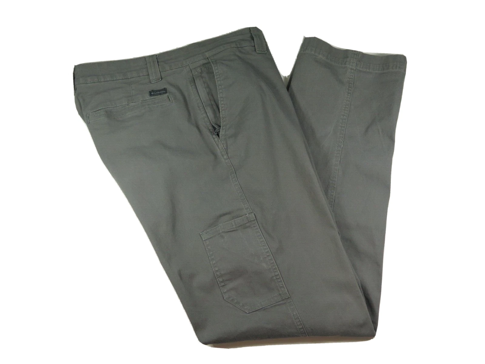 Columbia Men Cotton Blend Solid Gray Outdoors Fishing Slacks Pants Size 36/38x34