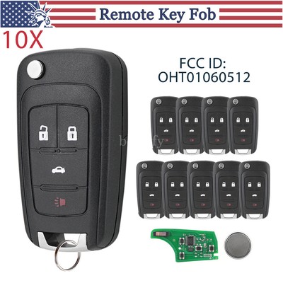 10X Keyless Entry Remote Flip Car Key Fob Control 4 Button For Chevy OHT01060512
