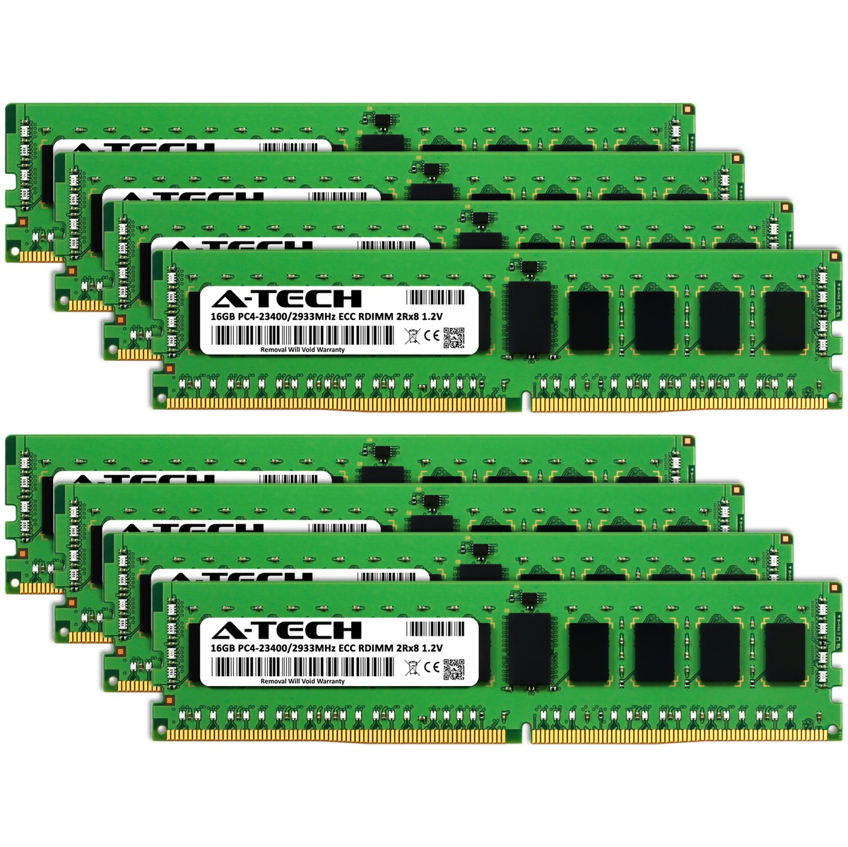 A-Tech 128GB 8x 16GB 2Rx8 PC4-23400R DDR4 2933 ECC REG RDIMM