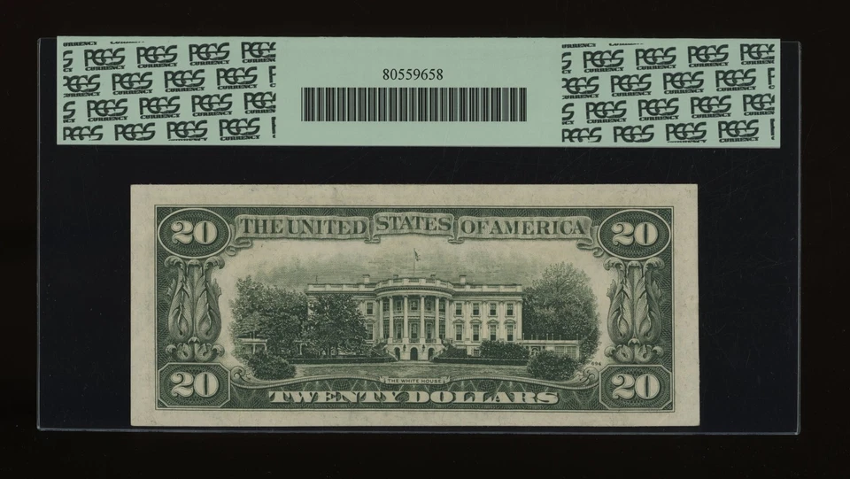 DBR 1934-D $20 Chicago NARROW Fr. 2058-Gn PCGS 53 Serial G51682043B - Image 2 of 2