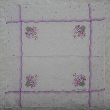 M99 CHRISTIAN DIOR White Cotton Scarf Scarves Pocket Square 17" X 17"