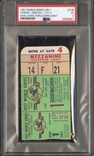 1957 World Series Game 1 Ticket Stub PSA 3 - Hank Aaron/Ed Mathews WS Debut