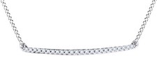 1/10ct Natural Round Diamond Bar Pendant Necklace For Women's 10K Solid Gold